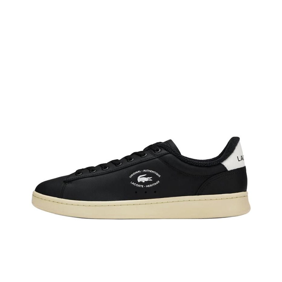 Men Shoes Lacoste - ラコステ 牛革製ローカットスケートボードシューズ メンズ ブラック 48SMA0012-3E6