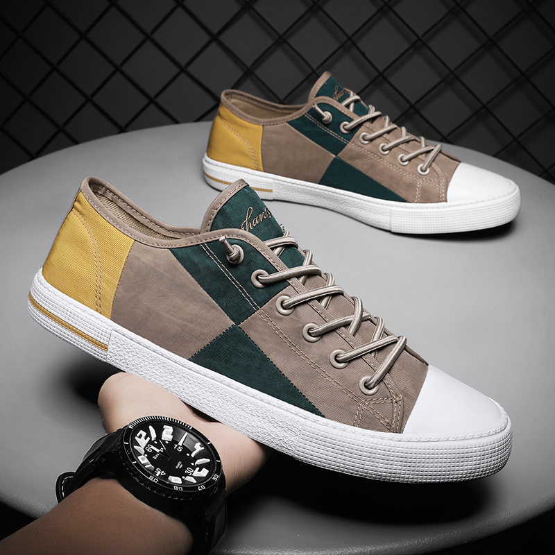 Men Shoes Vans - 男性用の快適なフラットキャンバススニーカー,テニスやスポーツ用のファッショナブルなカジュアルシューズ