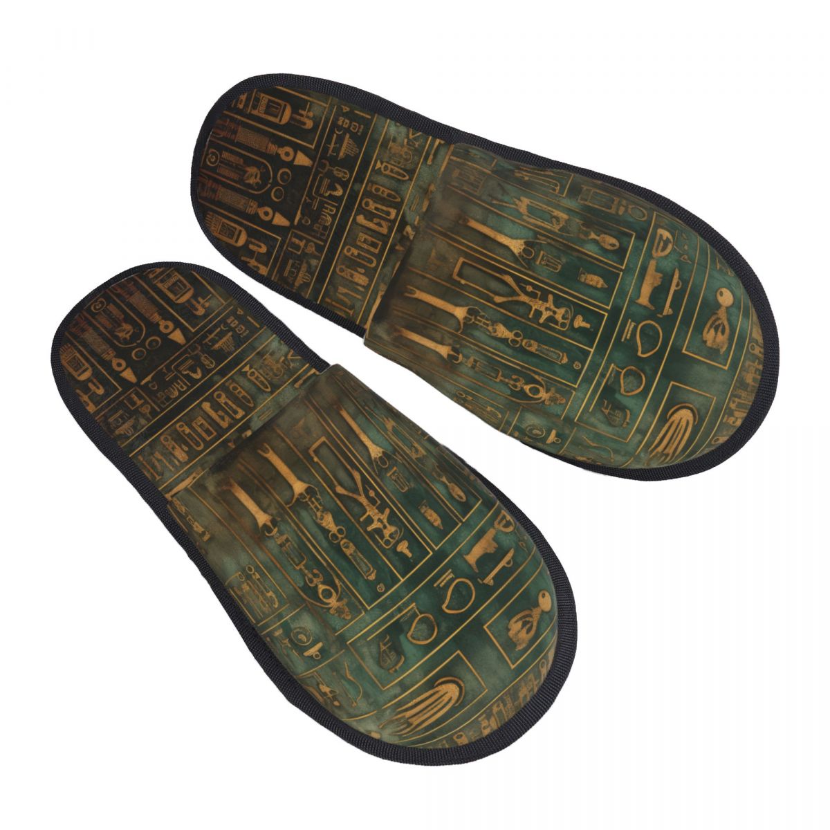 Men Shoes Egypt - 冬用女性男性用滑り止めフラットスリッパ象形文字壁古代エジプト室内用ファー柔らかい暖かい靴