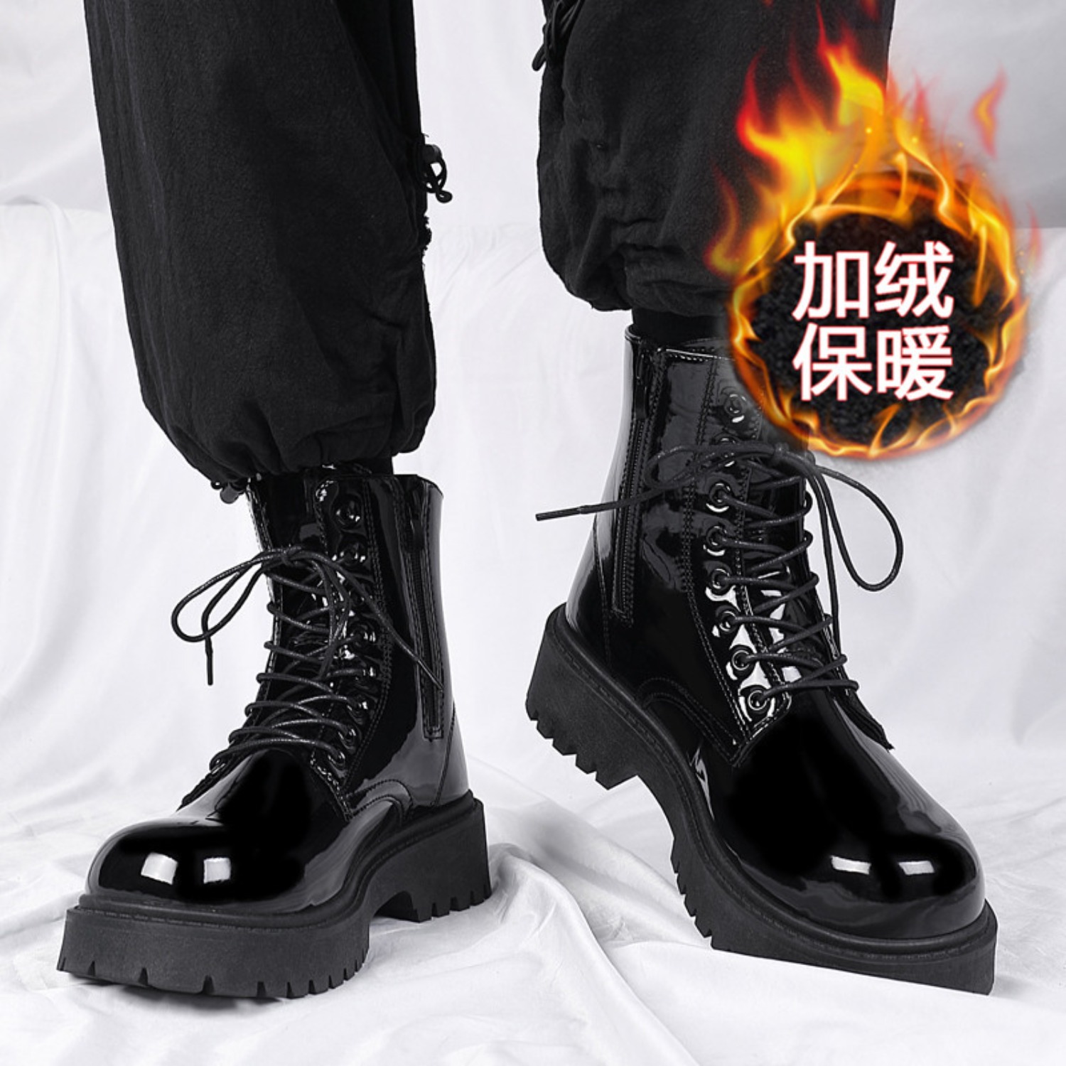 Men Shoes 2026 - メンズ暖かいプラッシュハイカットブーツ、冬用ソフトソール滑り止めアウトドアカジュアルブーツ、ファッショナブルなプラスサイズユニセックス快適スノーワークシューズ