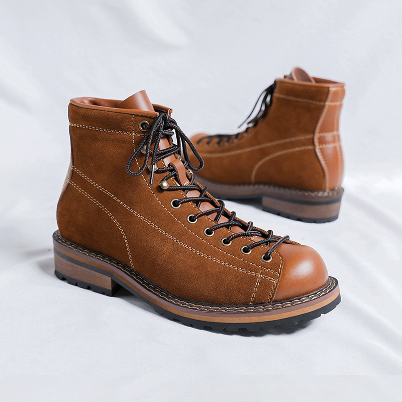 Chelsea Boots Suede - ハイキングシューズメンズウォーキングブーツ英国厚底牛革ハイトップオートバイブーツアンクルスニーカーカジュアルトレッキングシューズ38-44
