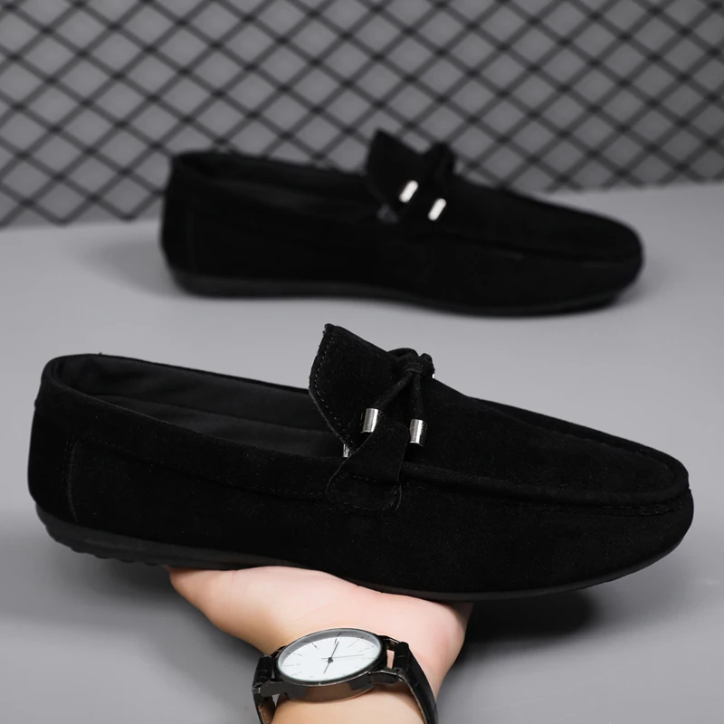 Men'S Shoes Hush Puppies - 男性カジュアルシューズファッションメンズシューズ手作りスエードレザーメンズローファーモカシンスリップオンメンズフラット男性ドライビングシューズ