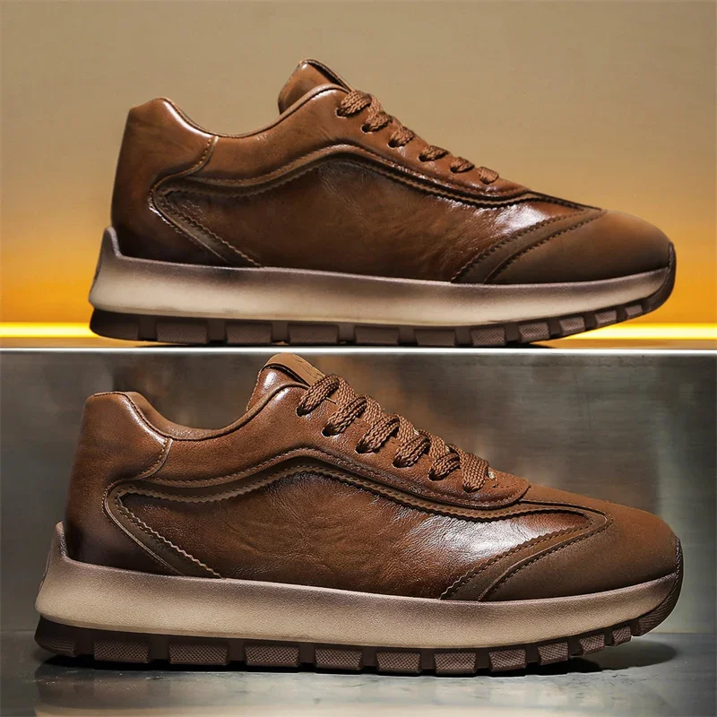 Men'S Shoes Hush Puppies - 高級メンズスニーカー オールシーズン レザー カジュアル スポーツシューズ ファッション