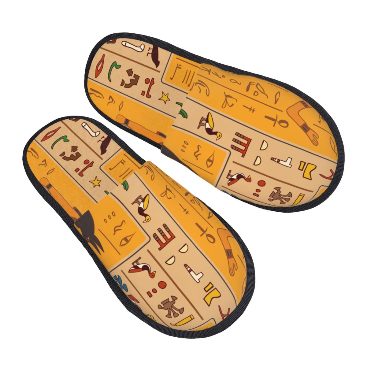 冬用女性男性用滑り止めフラットスリッパ象形文字壁古代エジプト - Men Shoes Egypt のレビューと価格