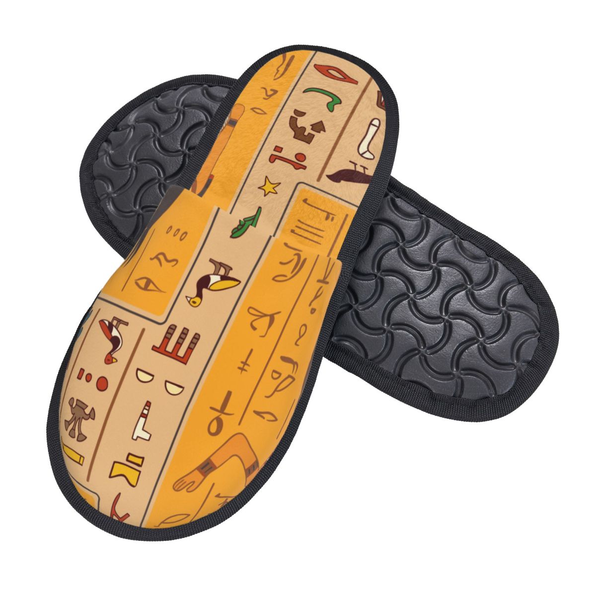 冬用女性男性用滑り止めフラットスリッパ象形文字壁古代エジプト - Men Shoes Egypt のレビューと価格