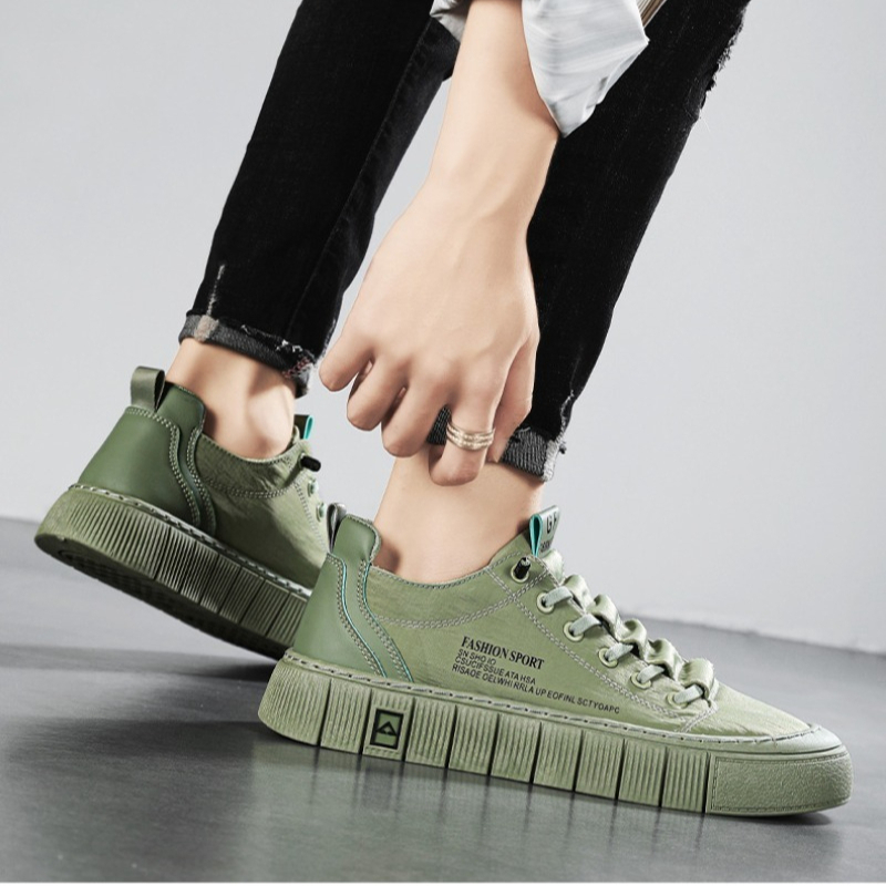 メンズチャンキーソールローカットキャンバススニーカー通気性メ - Men Shoes 2026 のレビューと価格