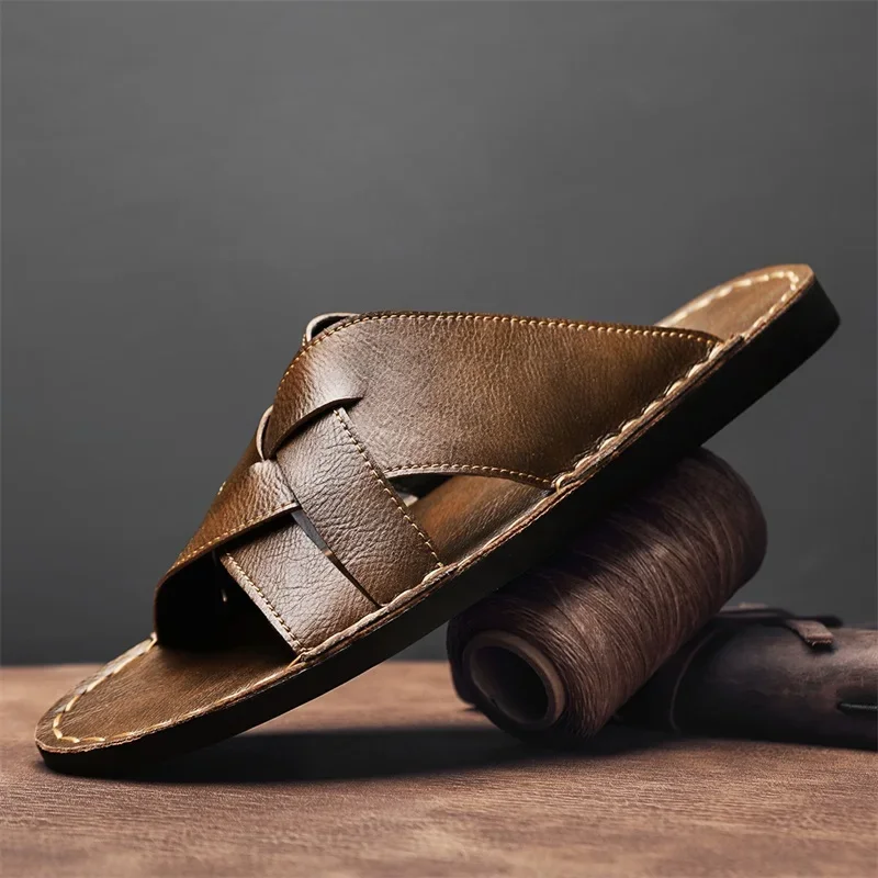 本革メンズカジュアルサンダル夏メンズスリッパ屋外通気性ビーチ - Men'S Shoes Dockers のレビューと価格