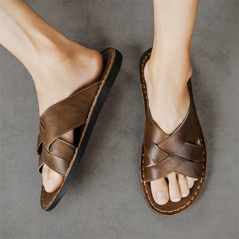 本革メンズカジュアルサンダル夏メンズスリッパ屋外通気性ビーチ - Men'S Shoes Dockers のレビューと価格