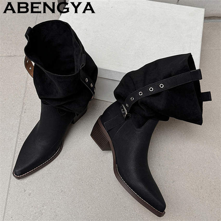 2026年新作 ウエスタンカウボーイナイトブーツ レディース - Chelsea Boots Suede のレビューと価格