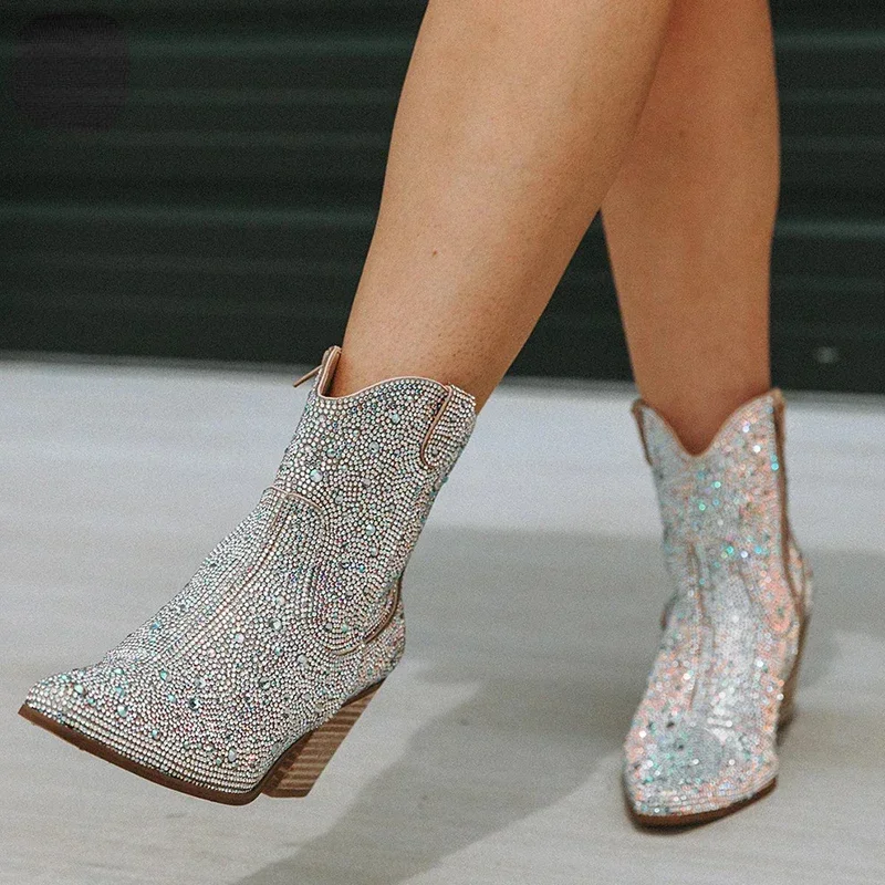 ウエスタンカウボーイブーツファッション女性アンクルブーツグリ - Chelsea Boots Suede のレビューと価格