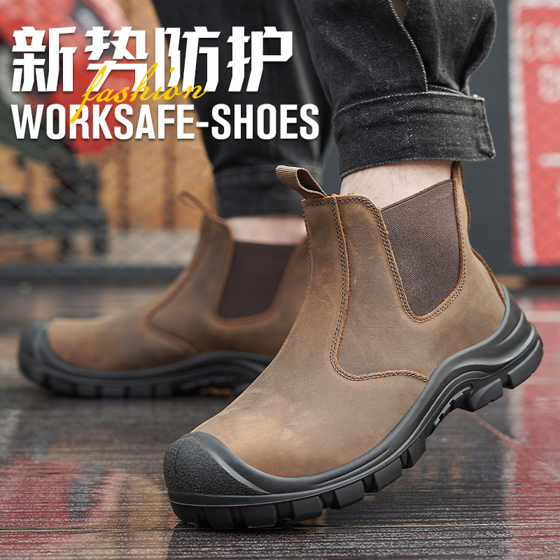 大きいサイズのメンズファッション、スチールトゥカバー付きワー - Chelsea Boots Suede のレビューと価格