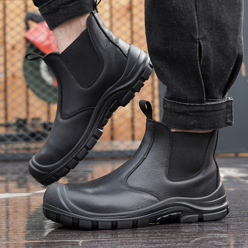 大きいサイズのメンズファッション、スチールトゥカバー付きワー - Chelsea Boots Suede のレビューと価格