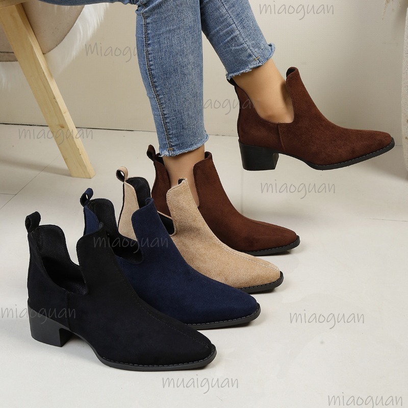 レディース スエード チェルシー アンクルブーツ ポインテッ - Chelsea Boots Suede のレビューと価格