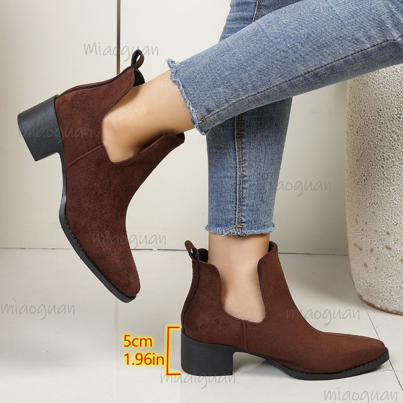 レディース スエード チェルシー アンクルブーツ ポインテッ - Chelsea Boots Suede のレビューと価格