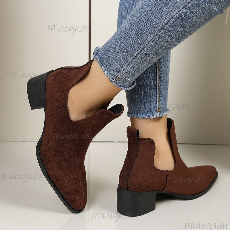 レディース スエード チェルシー アンクルブーツ ポインテッ - Chelsea Boots Suede のレビューと価格
