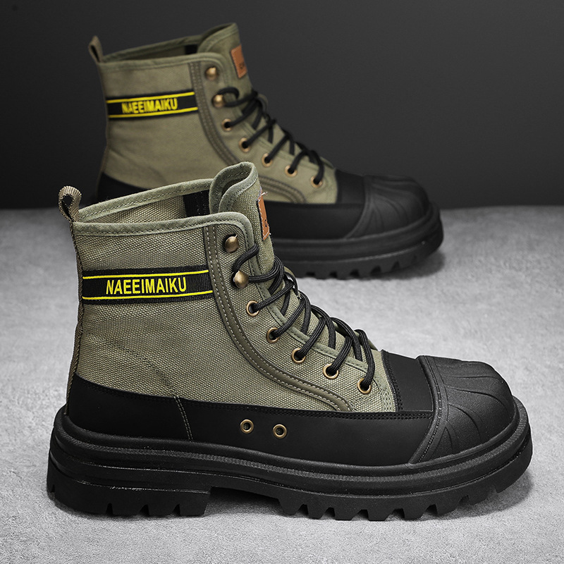 メンズキャンバスブーツ、ファッショナブルなハイカットカジュア - Men'S Shoes Dockers のレビューと価格