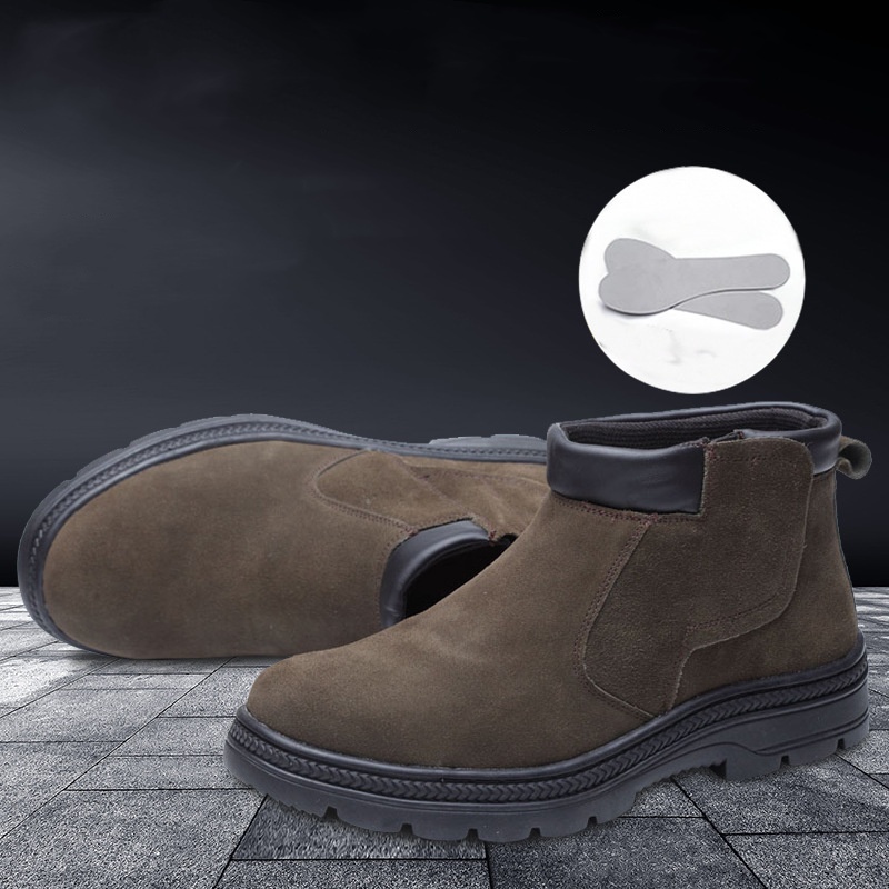 男性用カジュアル安全靴 牛革スエードレザー ワークシューズ  - Chelsea Boots Suede のレビューと価格