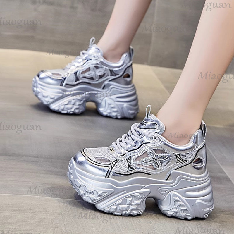 女性ファッション 7 センチメートルプラットフォームスニーカ - Mesh Trainer Breathable のレビューと価格