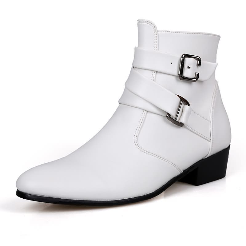 高級メンズブーツレザーチェルシーブーツハイトップバックルスト - Chelsea Boots Suede のレビューと価格