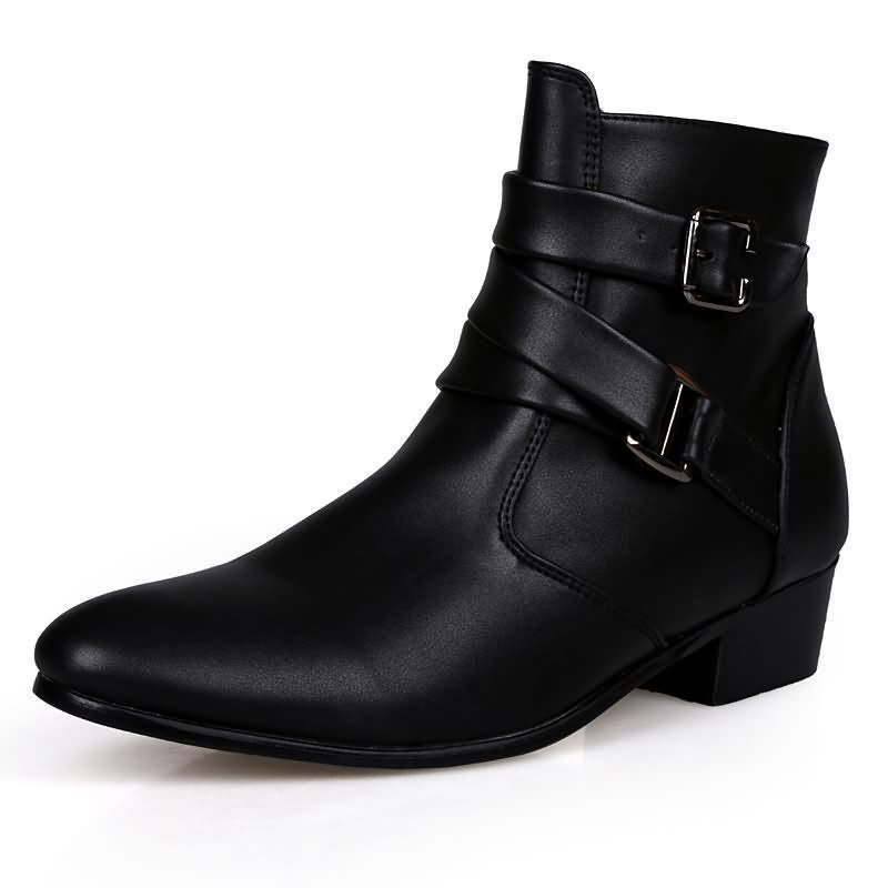 高級メンズブーツレザーチェルシーブーツハイトップバックルスト - Chelsea Boots Suede のレビューと価格