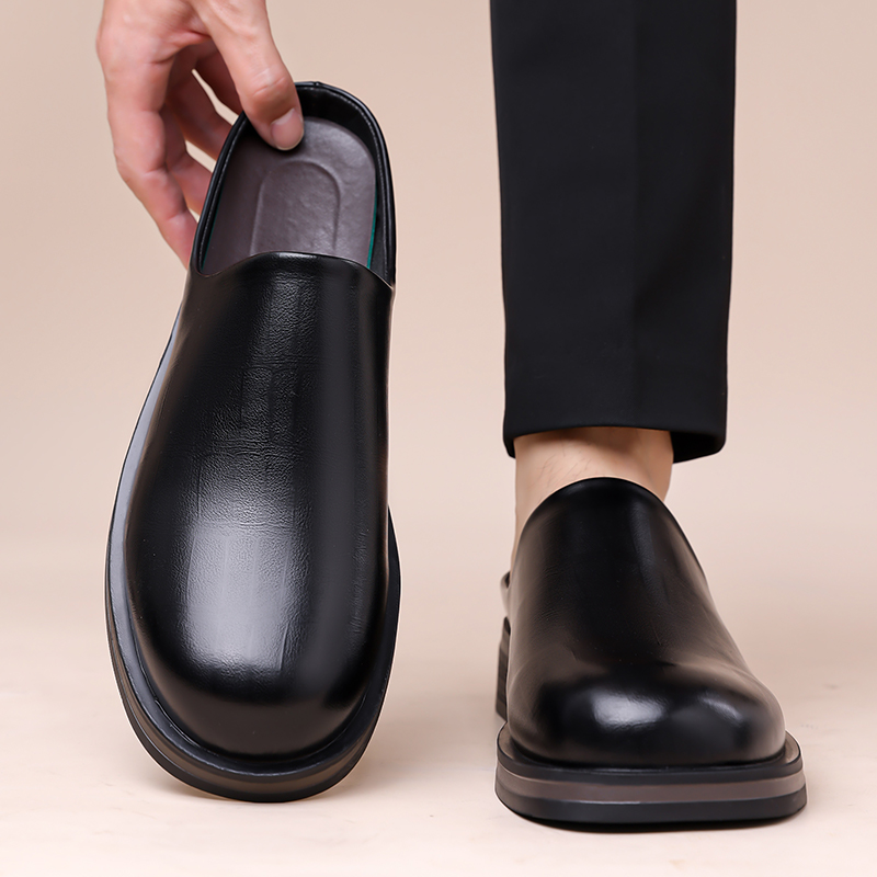 メンズスリッポンハーフスリッパ、厚底光沢カジュアルレザーシュ - Men'S Shoes Dockers のレビューと価格