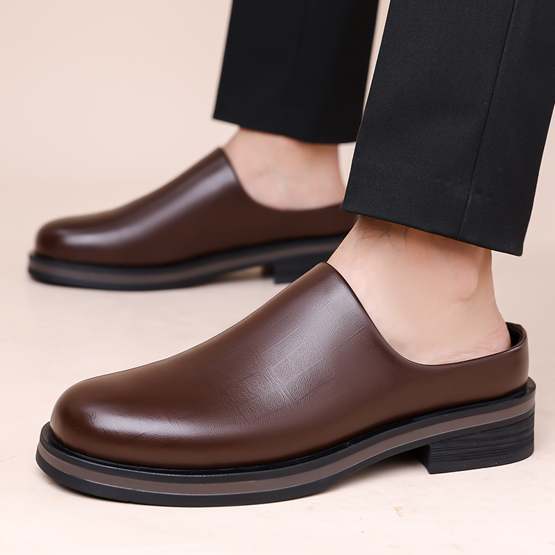 メンズスリッポンハーフスリッパ、厚底光沢カジュアルレザーシュ - Men'S Shoes Dockers のレビューと価格