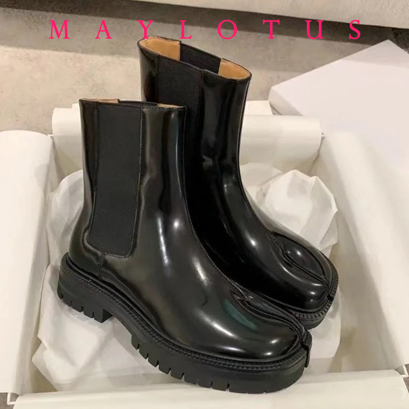 2026 レトロ スプリットトゥ アンクルブーツ パテントレ - Chelsea Boots Suede のレビューと価格