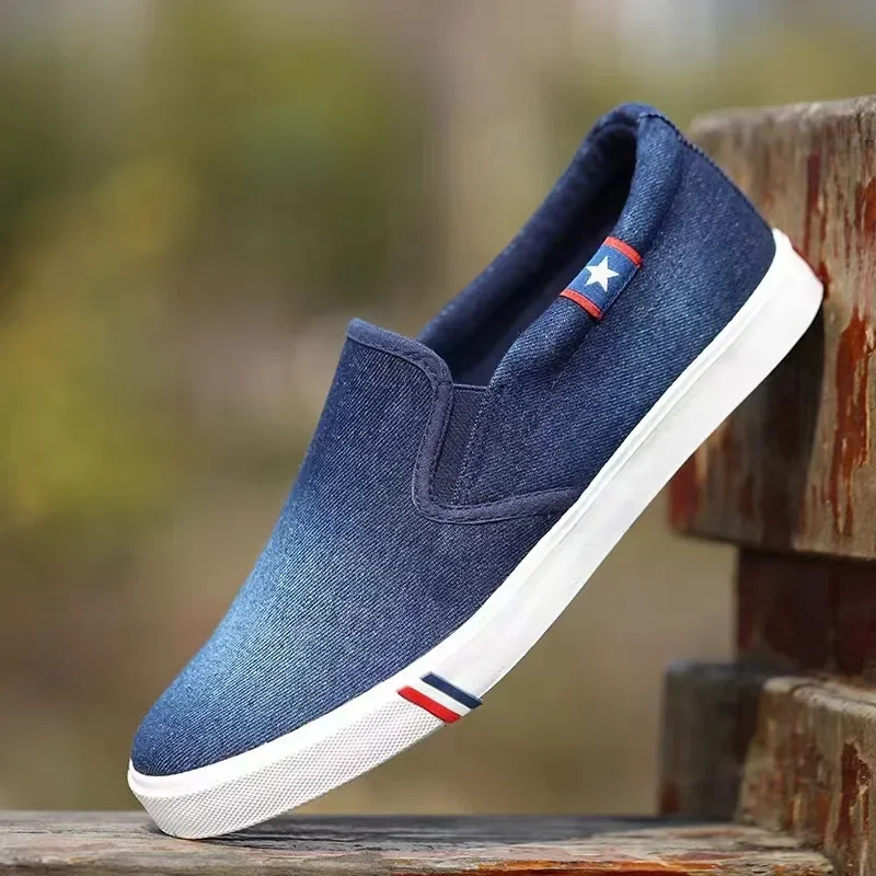デニムメンズキャンバスシューズスリッポンスニーカー男性フラッ - Men Shoes Vans のレビューと価格