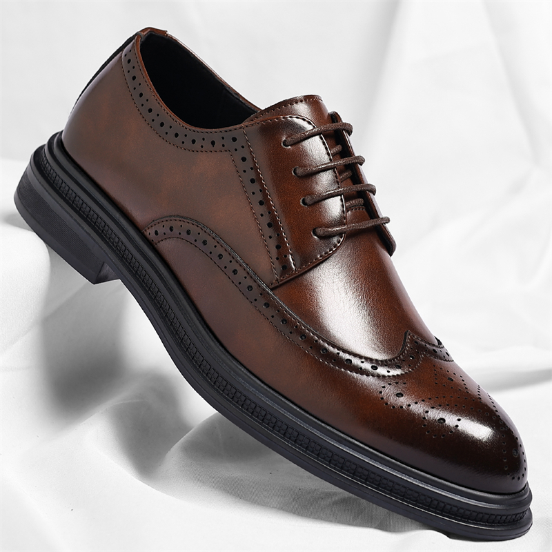 メンズブローグレザーシューズファッショナブルで快適なビジネス - Men Shoes Uk のレビューと価格